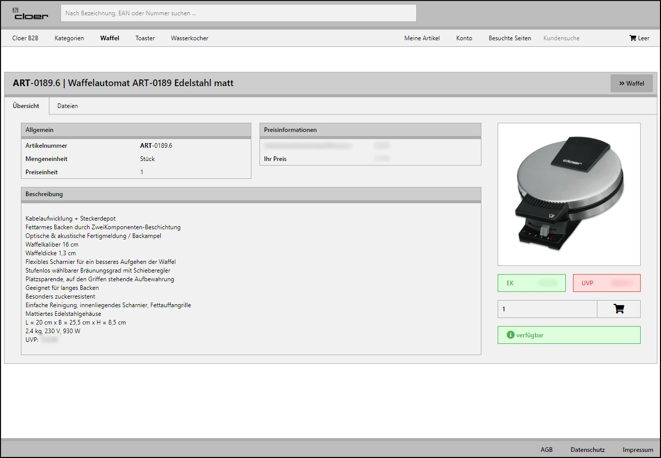Ansicht eines Shops.